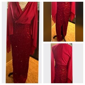 GORGEOUS Faeriesty Red Sequin Maxi Dress ✨